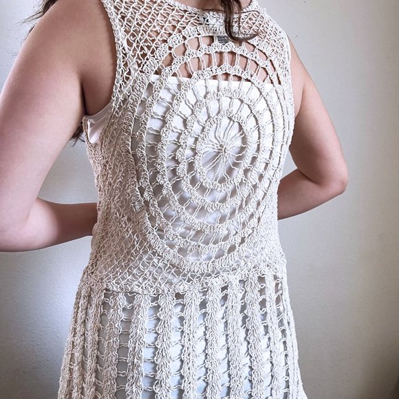 Boho Ivory Crochet Hippy Vest - Picture 4 of 8